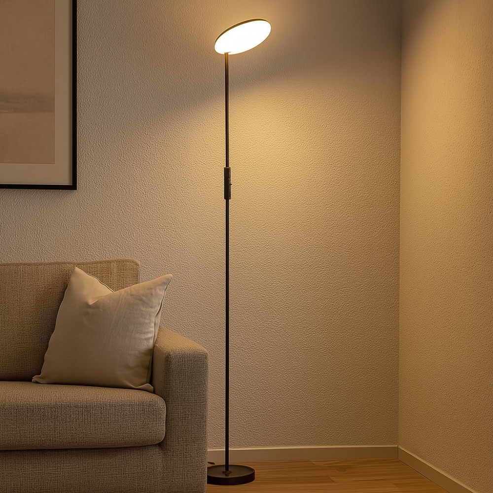 Black: una piantana LED per ufficio con parabola orientabile